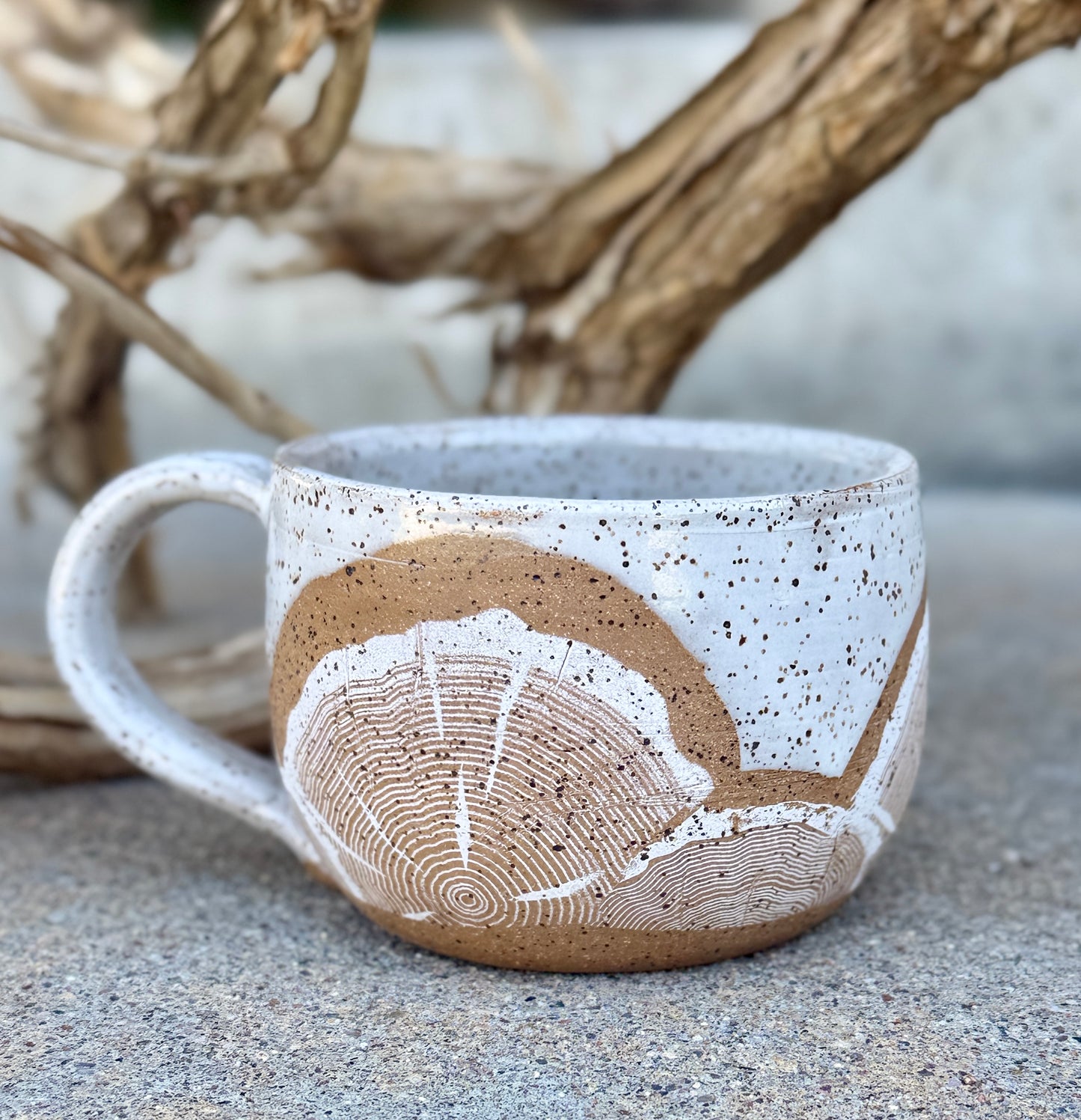 White Woodgrain Mug - Short