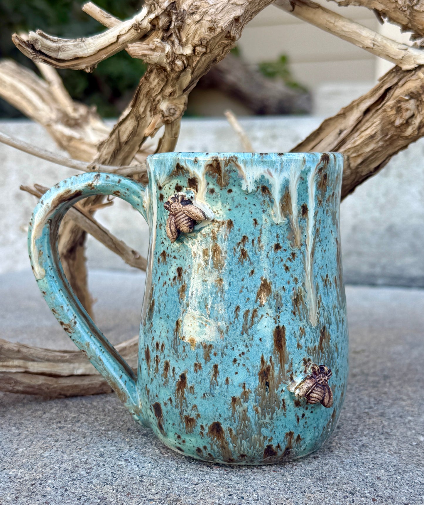 Bees in the Blue Mug 1
