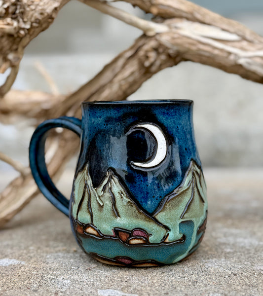 Moonlight, Midnight, Mountains Mug 3