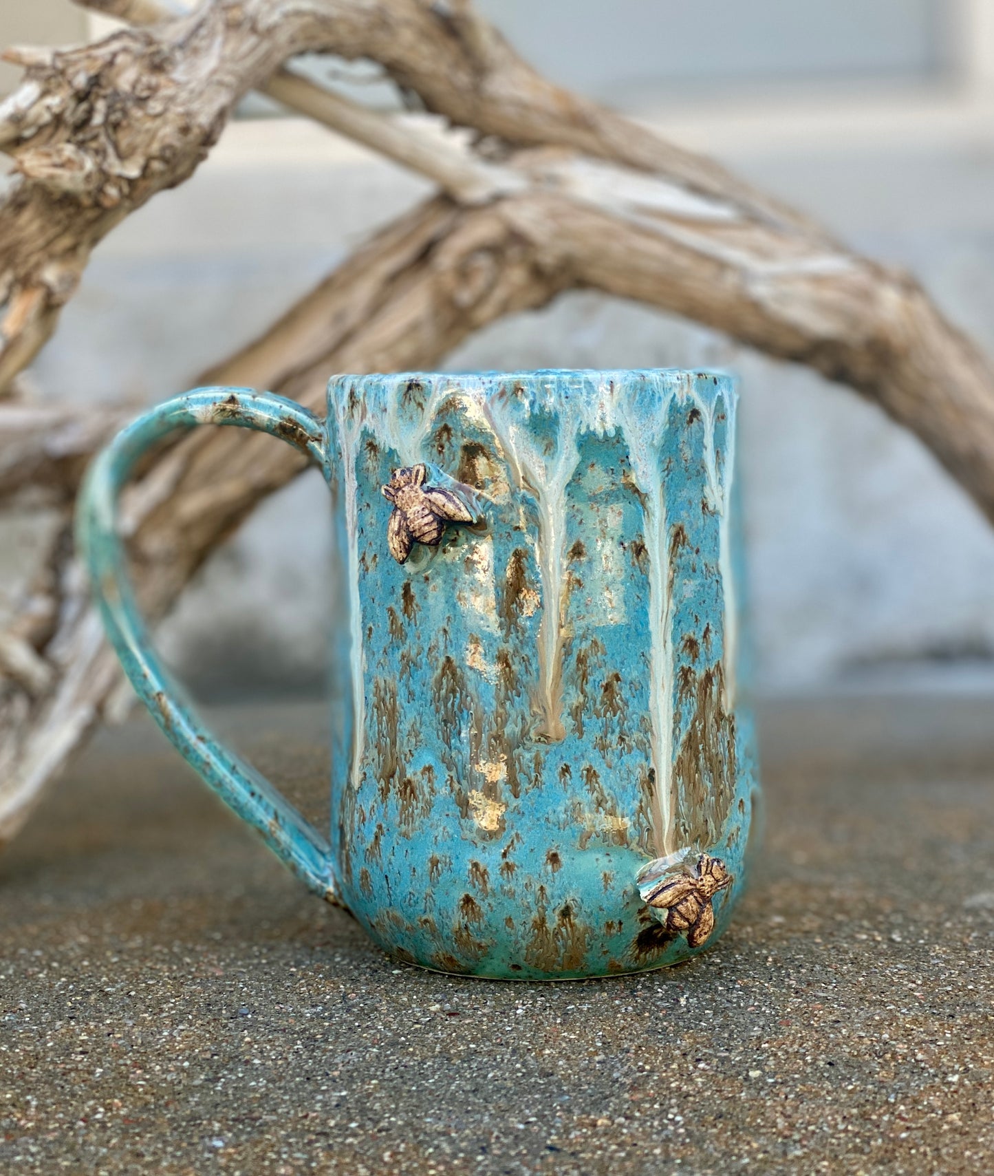 Bees in the Blue Mug 1