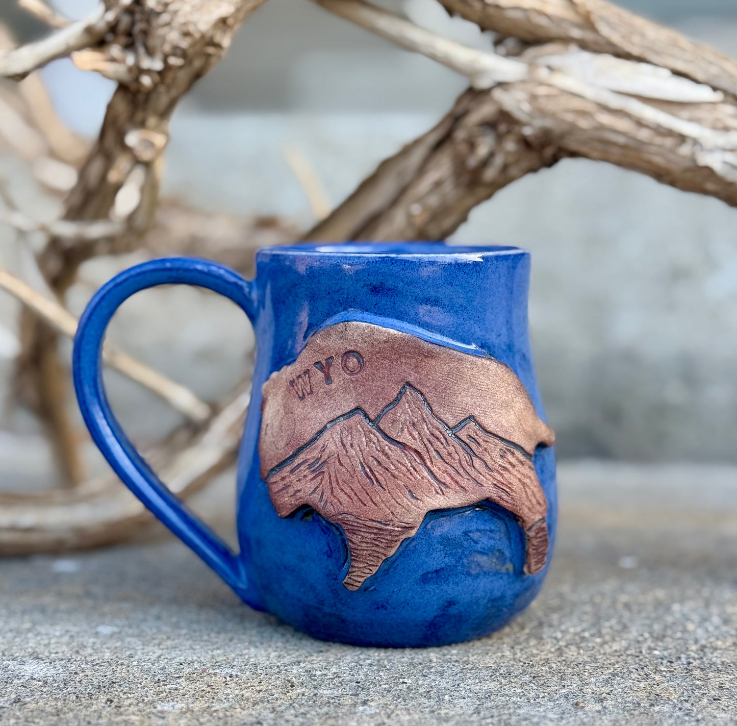Wyoming Buffalo Mug - Cornflower Blue