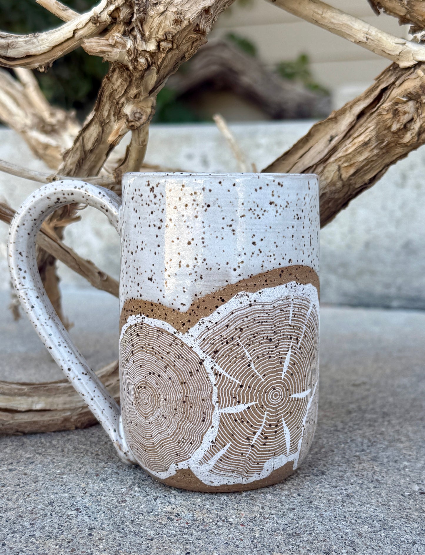 White Woodgrain Mug - Slim