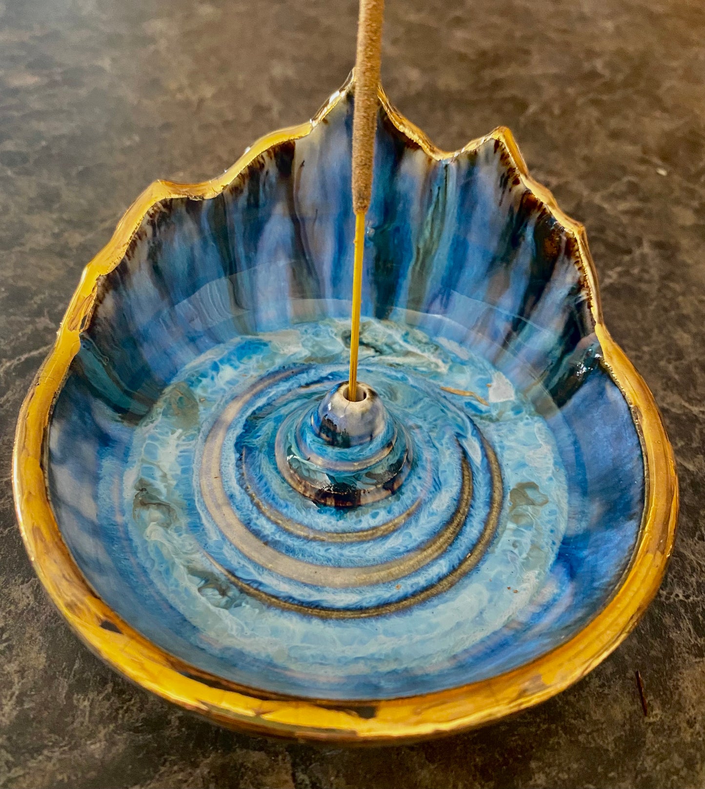 Gold in the Mountains Incense Holder